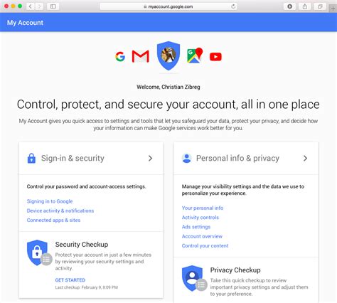 Find, control & delete the info in your Google Account.